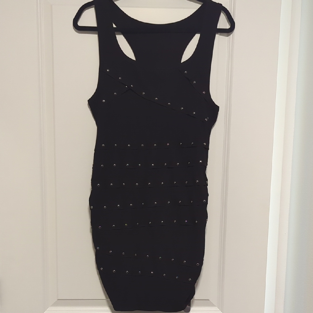 Elegant Black Studded Dress